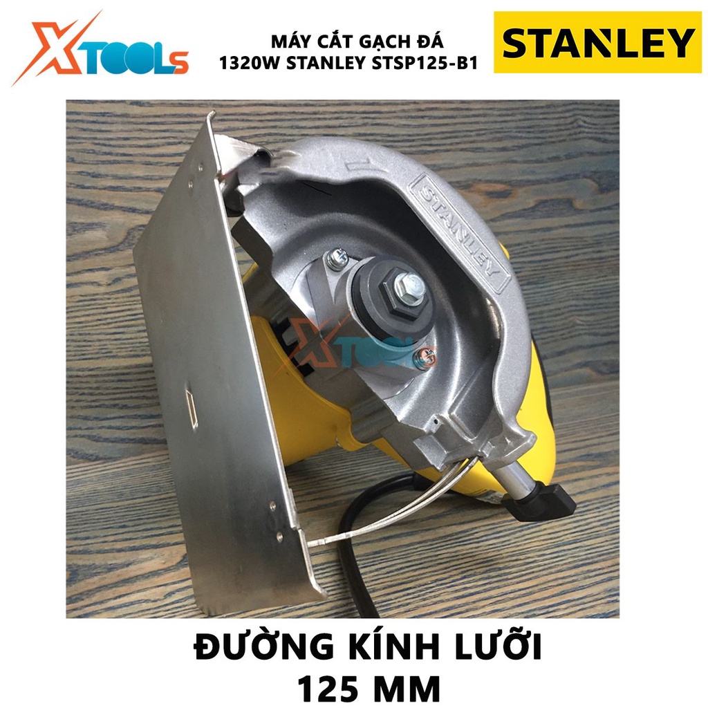 Máy cắt gạch STANLEY STSP125-B1 máy cắt đá cầm tay Công suất 1320W, Kích thước lưỡi cắt 125mm, Tốc độ không tải 13000/ph