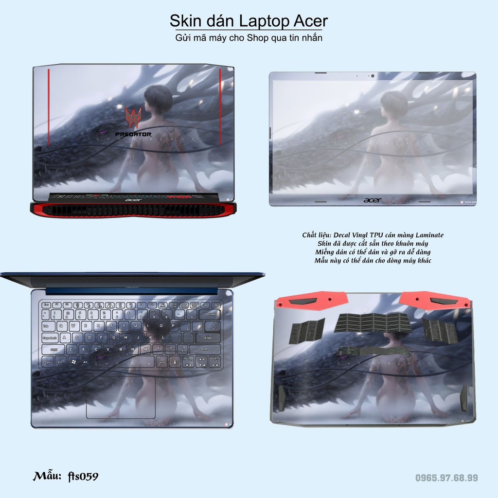 Skin dán Laptop Acer in hình Fantasy nhiều mẫu 6 (inbox mã máy cho Shop)