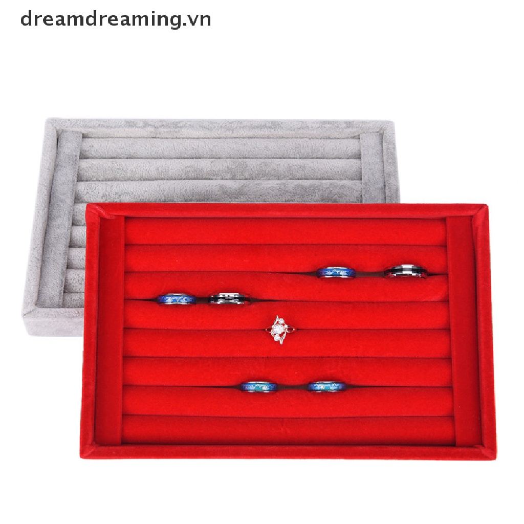 Khay nhung trưng bày khuyên tai nhẫn tiện lợi