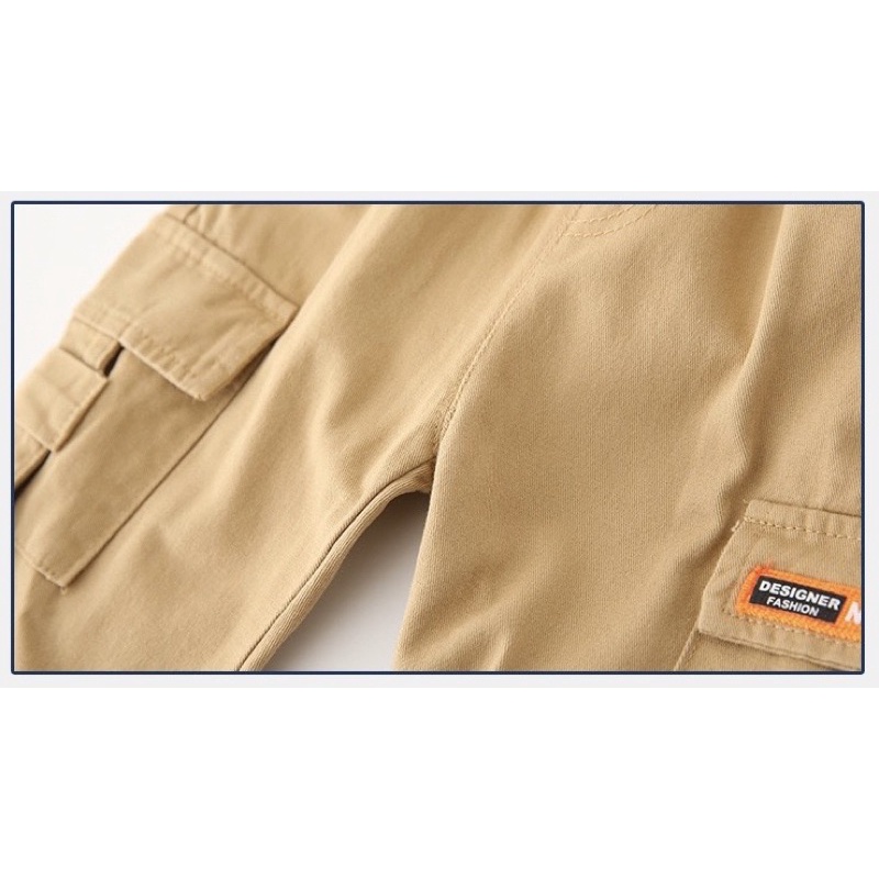 Quần kaki bé trai WAPYPY quần dài túi hộp cho bé chất kaki