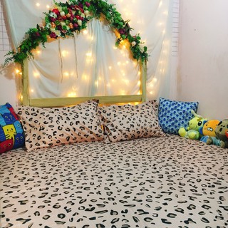 set ga gối bộ báo hồng decor