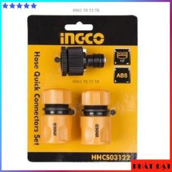 [CHÍNH HÃNG] INGCO Bộ 3 Khớp Nối ống nước vòi xịt rửa HHCS03122 (TĐSG)