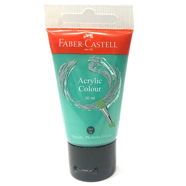 Tuýp Màu Vẽ Acrylic 30ml Metallic Phthalo Green (Xanh Lá Phthalo) - Faber-Castell