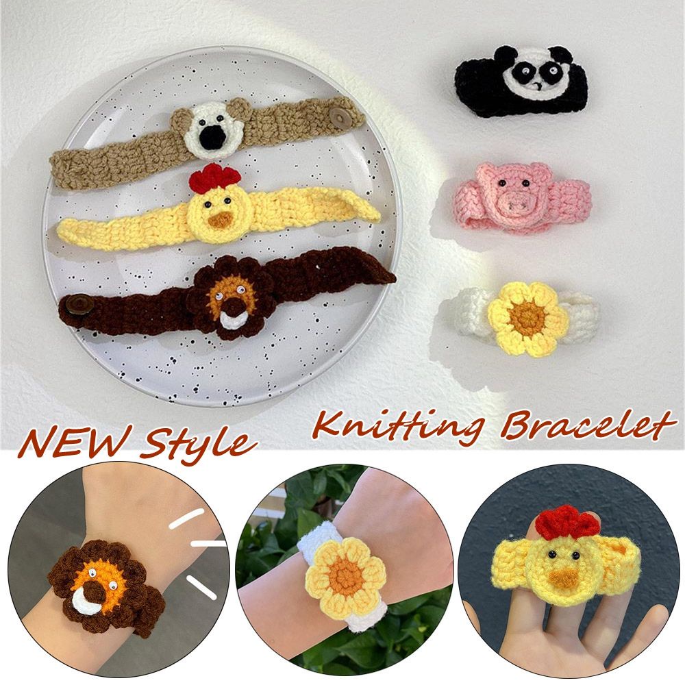 Vòng đeo tay đan len hình động vật đáng yêu sáng tạo thoải mái cho bé gái