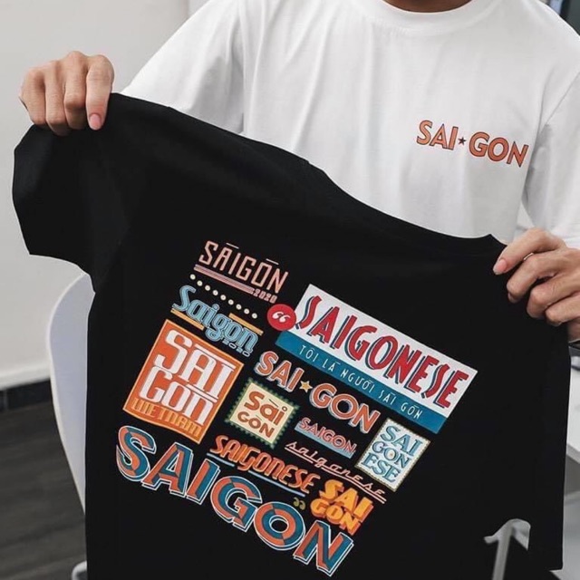 Áo Thun Tay Lỡ SAIGON màu ĐEN/TRẮNG 🍁/Nam nữ unisex/FREESHIP 99K