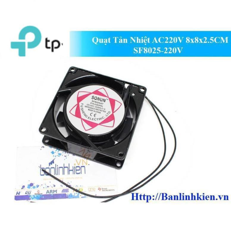 Quạt Tản Nhiệt AC220V 8x8x2.5CM SF8025-220V, quạt thông giió, tản nhiệt, hút mùi, chế quạt