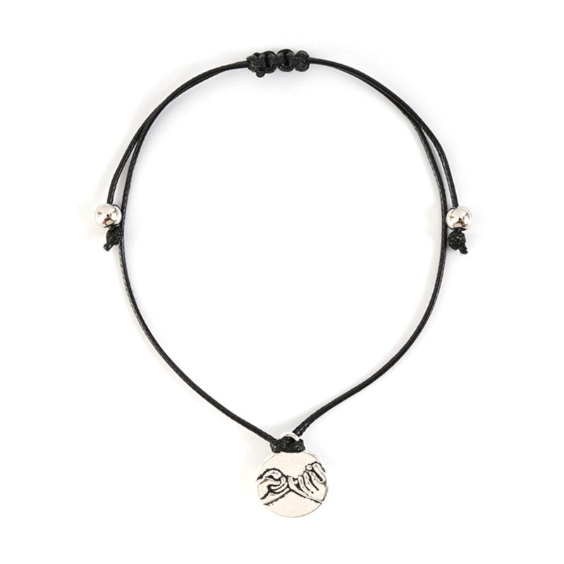 Flgo Set 2 Vòng Đeo Tay Cặp Đôi Có Thể Điều Chỉnh Kết Hợp Móc Kéo Bằng Vải Dệt Hình Ngón Tay Bạn Thân Dành Cho Bạn