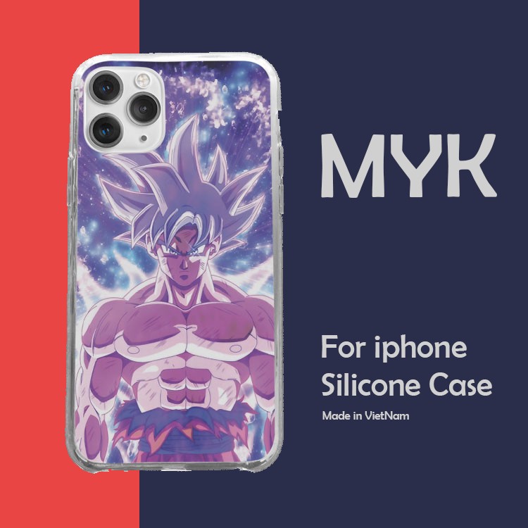 Ốp Lưng Songoku ultra instinct  tóc bạch kim cho Iphone 5 6 7 8 Plus 11 12 Pro Max X Xr GOKPOD00042