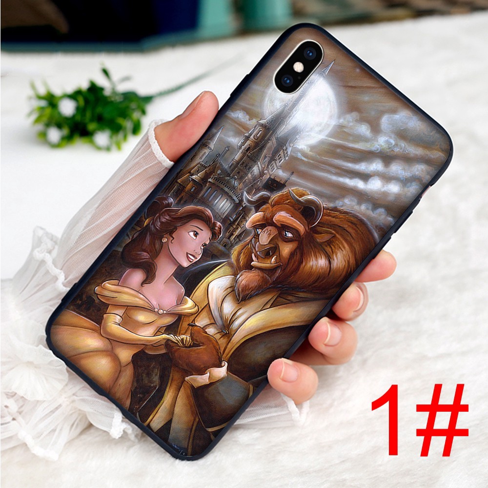 Ốp điện thoại mềm họa tiết Beauty and The Beast cho iPhone 8 7 6 6S 5 5S SE Plus X XS Max