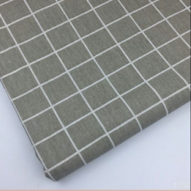 Vải bố caro xám