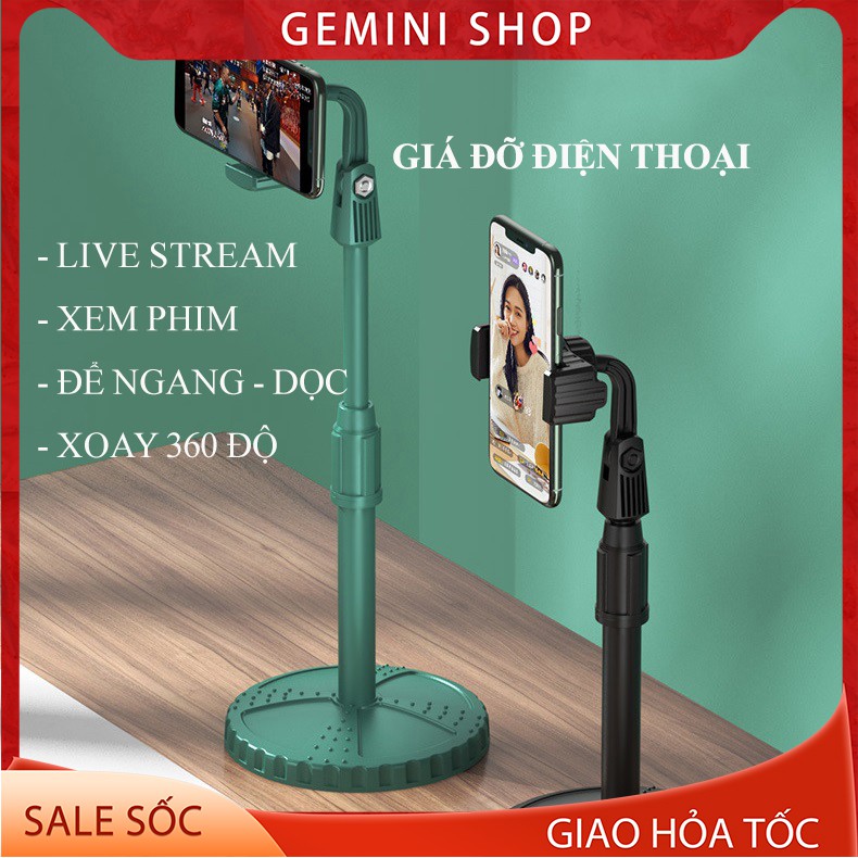 Giá Đỡ Kẹp Điện Thoại Livestream Coobowe xem phim Xoay 360 Độ dùng để Quay Phim Ghi Hình Đa Năng GEMINI SHOP