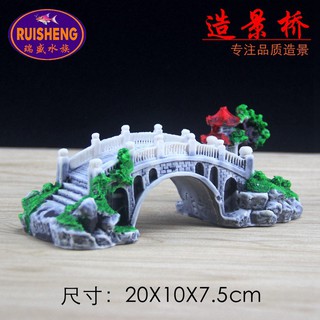 Mô hình cây cầu bằng nhựa trang trí bể cá