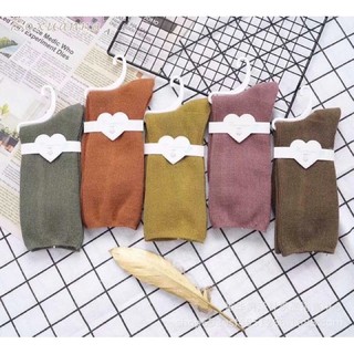 Tất len gân vintage cổ cao (1 đôi)