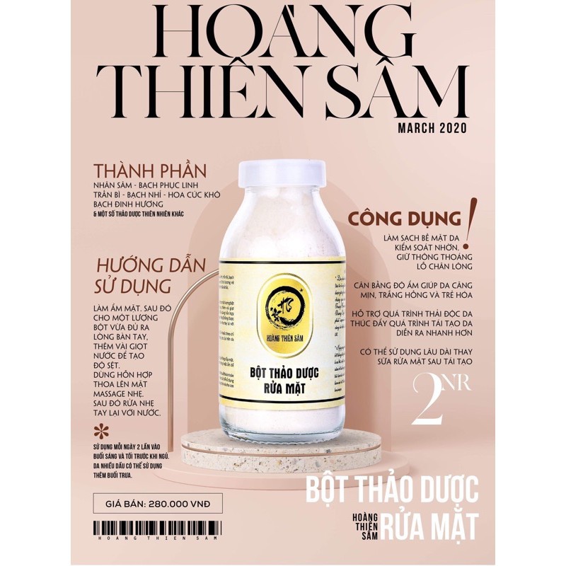 Bột Thảo Dược Rửa Mặt HTS