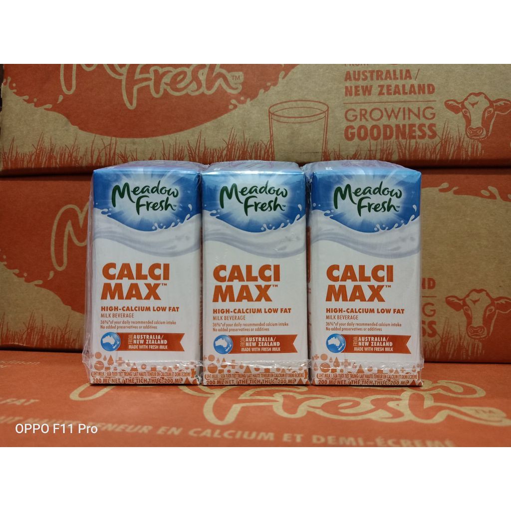 Thùng 24 hộp sữa tươi tiệt trùng Giàu Calci Ít béo Meadow Fresh 200ml/ hộp