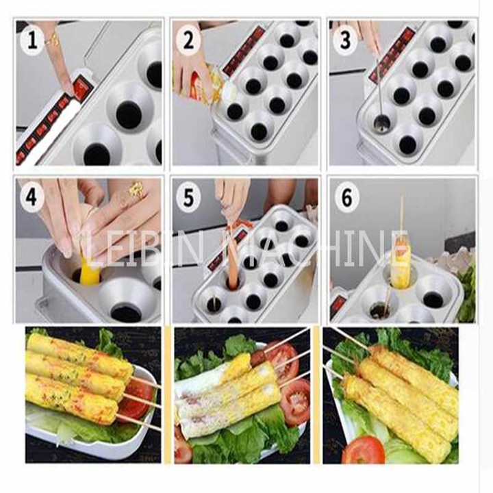 Máy Làm Trứng Cuộn, Trứng Cuộn Xúc Xích Công Nghiệp 10 ống