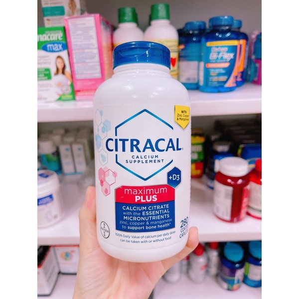 VIÊN BỔ SUNG CANXI CITRACAL MAXIMUM CALCIUM CITRATE +D3 280 viên của Mỹ