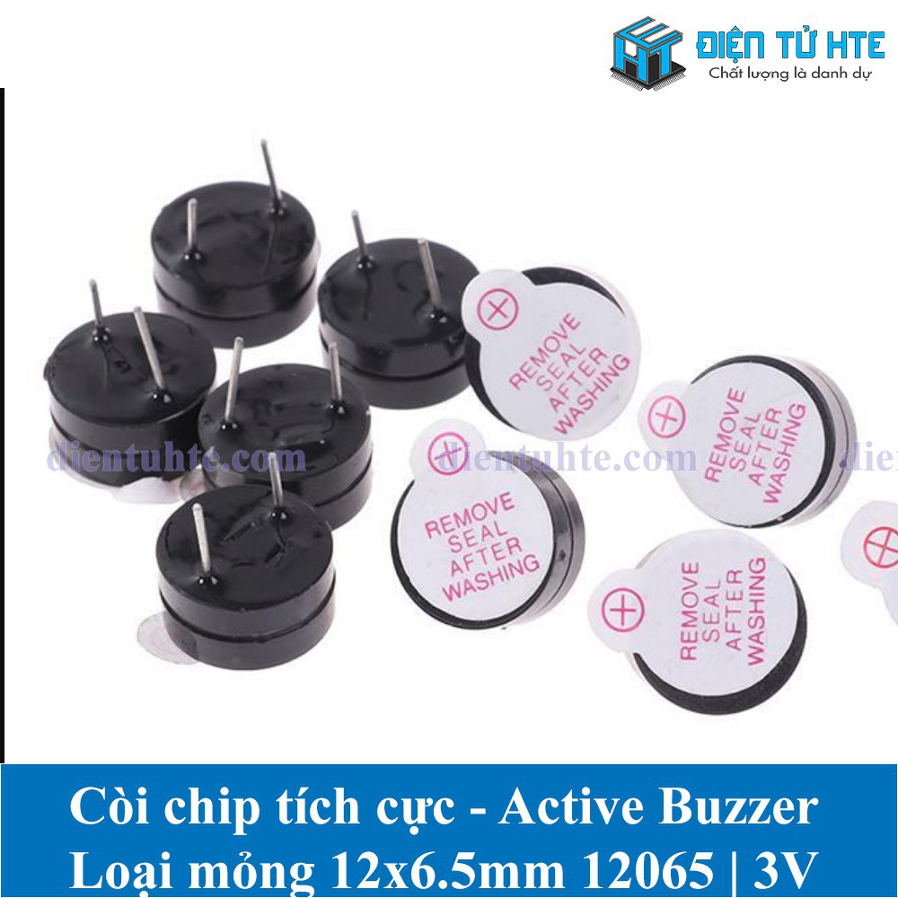 Còi chip tích cực Active Buzzer  12x6.5mm 12065 loại mỏng 3V 5V 12V