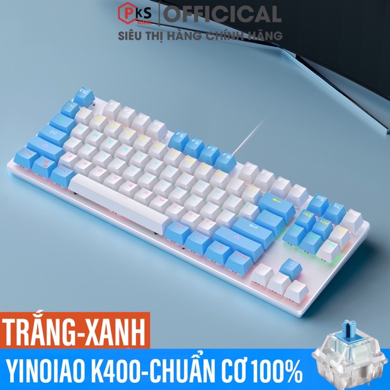 Bàn Phím Cơ 87 Nút Dùng Cho Máy Tính Laptop YINOIAO K400-PRO LED RGB Nhiều Chế Độ
