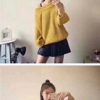 Áo len trễ vai