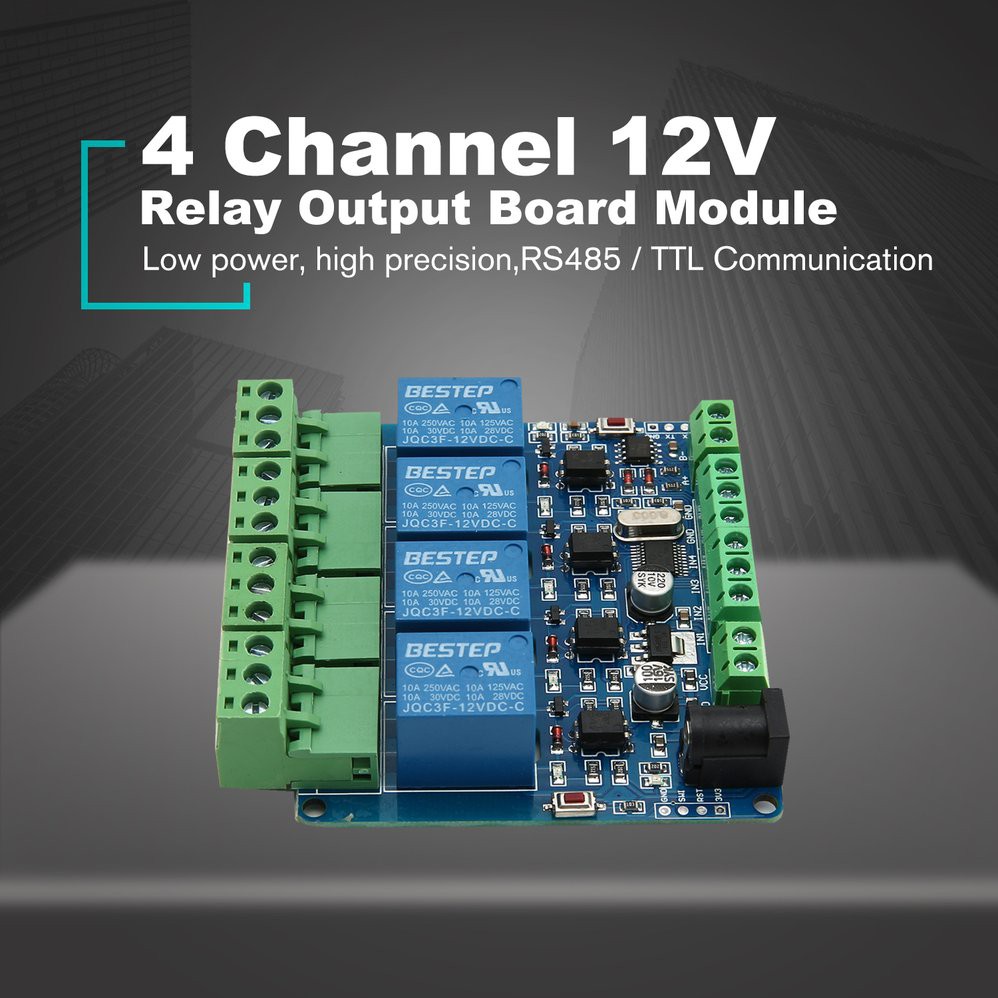 Mô Đun Rơ Le 4 Kênh 12v Rs485 / Ttl | BigBuy360 - bigbuy360.vn
