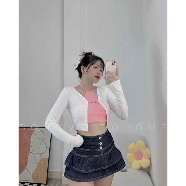 KHO SỈ BOHOME- set áo taobao yếm kèm khoác xịn