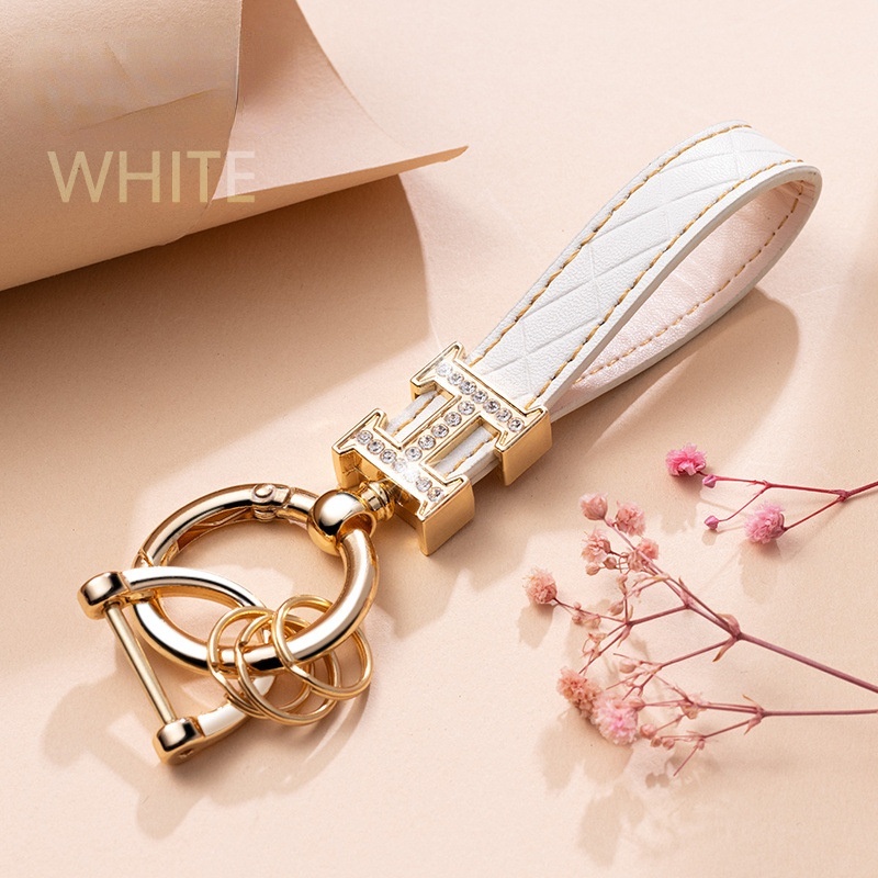 Móc chìa khóa bằng da phong cách vintage chất lượng cao