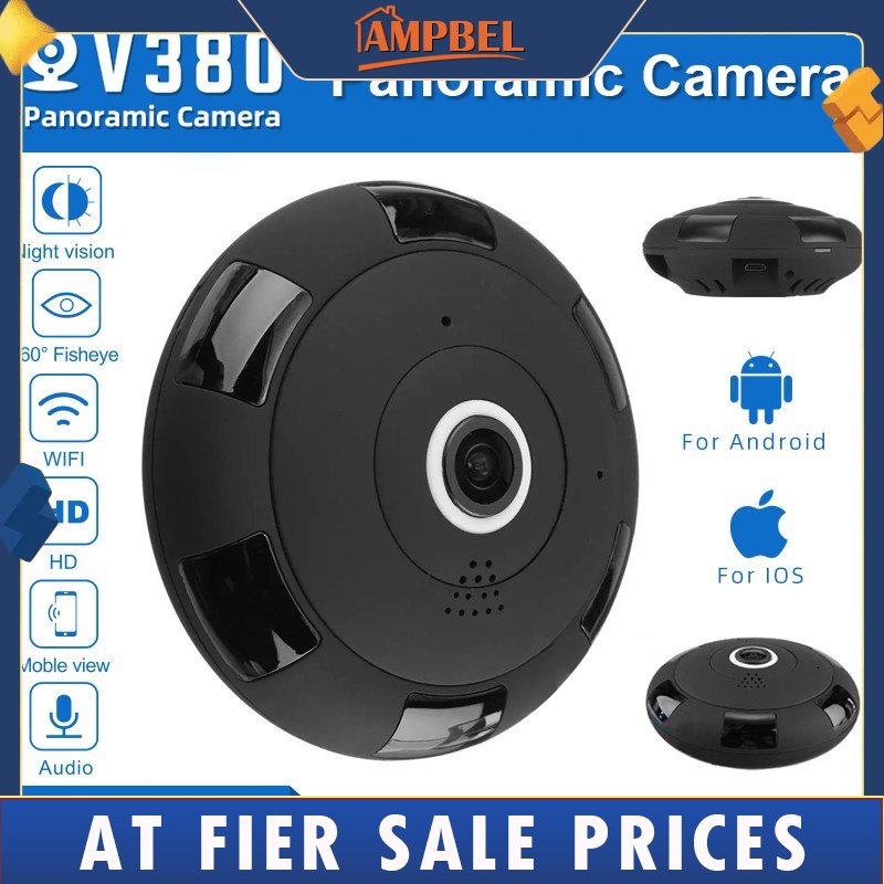 ❤Cửa Hàng TZS❤V380 App 1080P HD Thông Minh Fisheye 360° Camera An Ninh Không Dây Cho CCTV