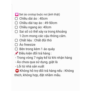 Sét áo crotop buộc nơ (ảnh thật)