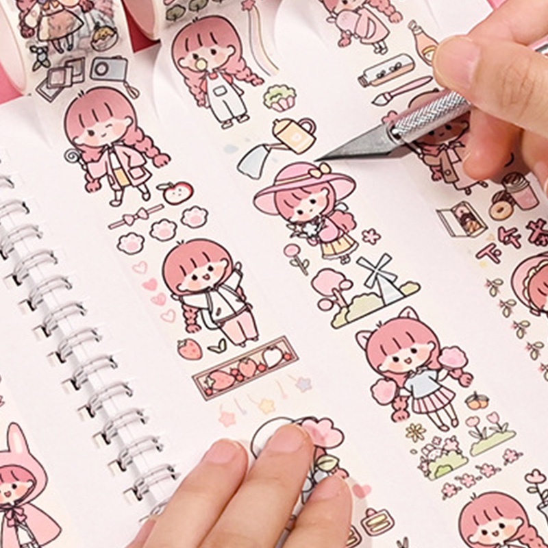 Set 24 Tờ Giấy A5 Họa Tiết Hoạt Hình Đáng Yêu Trang Trí Sổ Tay