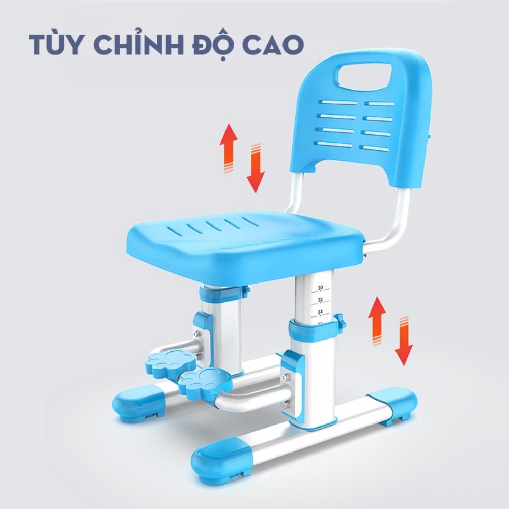 Ghế Học Sinh Cho Bé Tiểu Học Tăng Chỉnh Chiều Cao Chống Gù Chống Cận, Tặng kèm lót đệm ghế ngồi và đai lưng