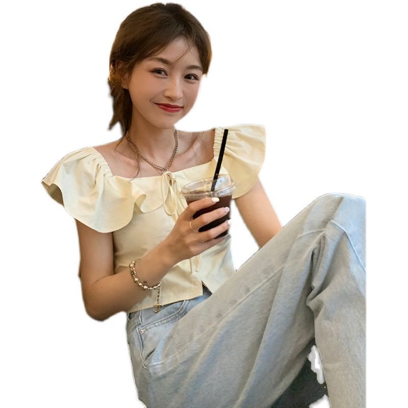 Áo Trễ Vai Không Tay Viền Bèo Thời Trang Mùa Hè Phong Cách Mới