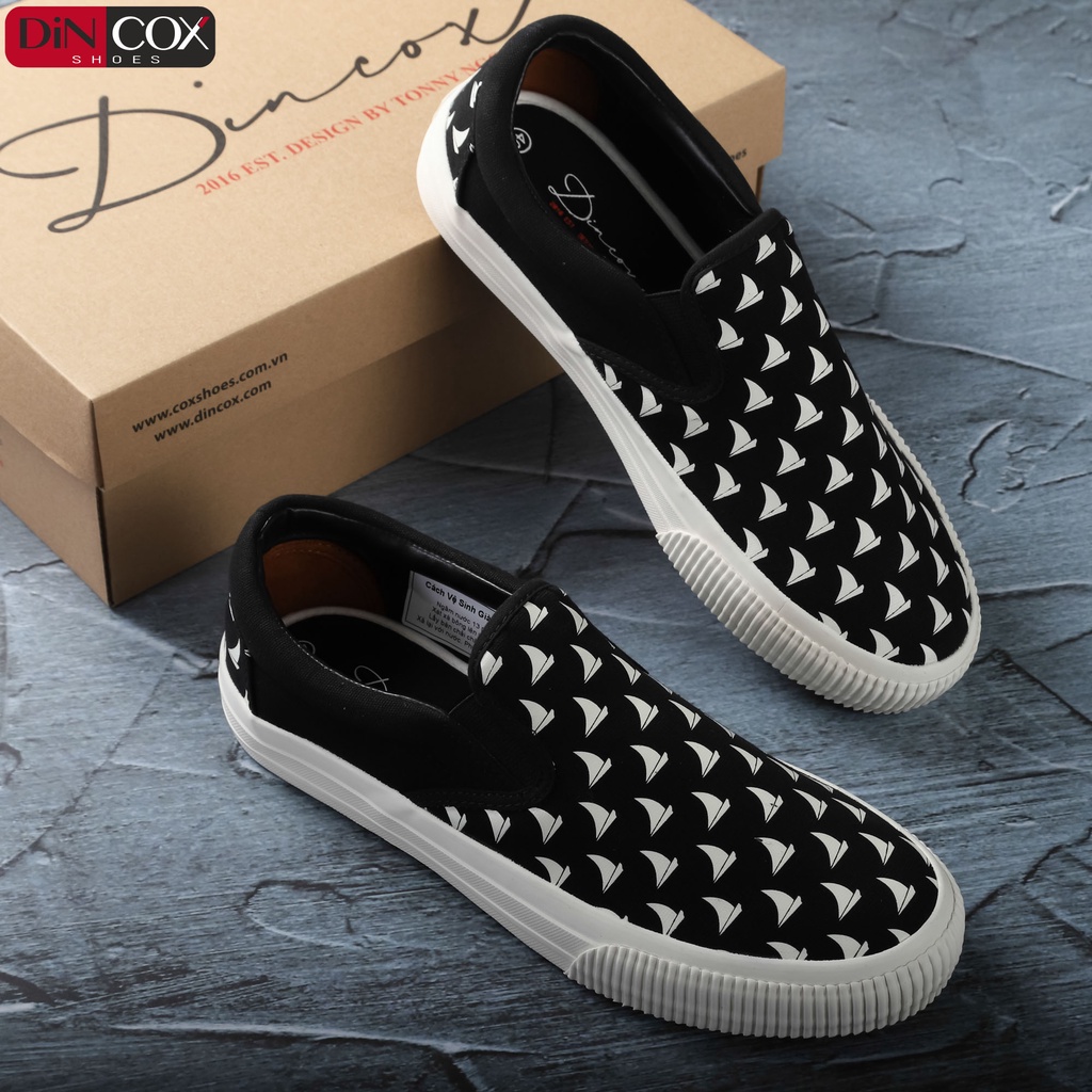 Giày Sneaker Dincox D19 Black Print Canvas