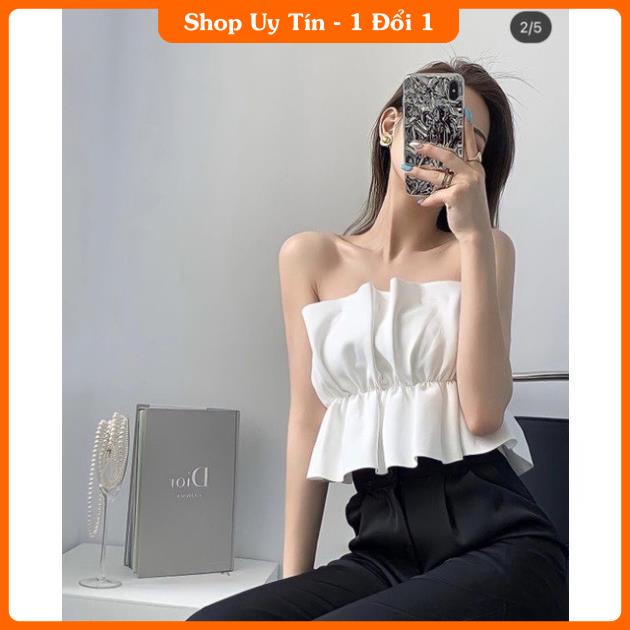Áo Croptop Kiểu Áo Ống Quây Ngực Xếp Ly Dúm Eo Phong Cách Sang Chảnh Mới A5282