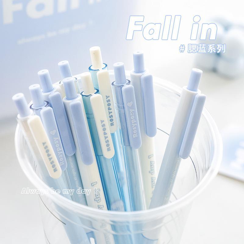 Bộ Bút Mực Gel Dạng Nhấn 3 Phong Cách Màu Tươi Mới Macron Dành Cho Học Sinh