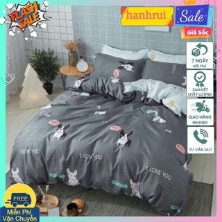 Drap Ga Trải Giường Bo Chun Bọc Đệm Dày Tối Đa 20cm[1M2,1M4,1M6,1M8]-mẫu chó xám
