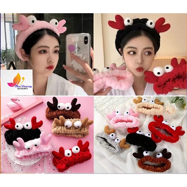 Băng Đô Turban Con Cua 3D Mắt Lồi Siêu Cute