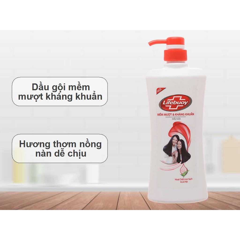 Dầu gội Lifebuoy Chai 640g 2 màu Xanh/Hồng