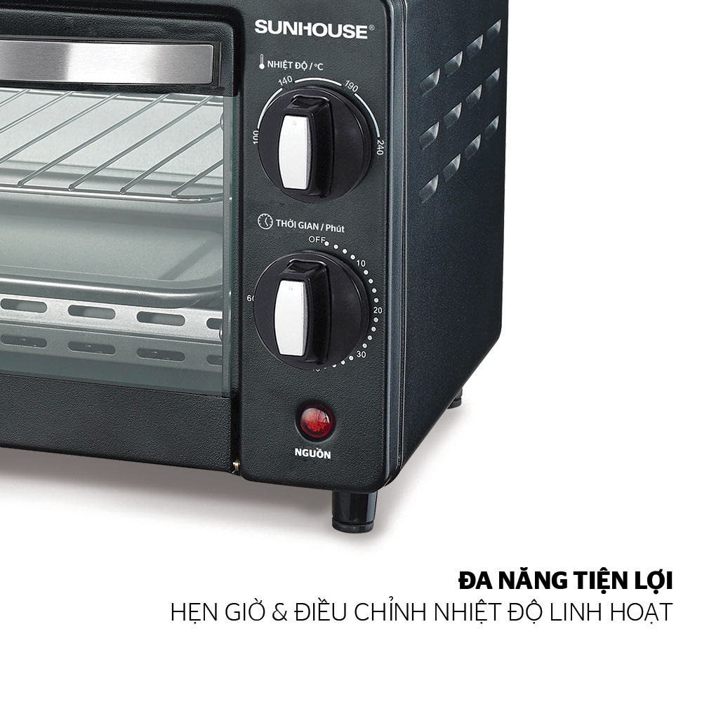 Lò nướng điện SUNHOUSE 10L đa năng SHD4206 công suất 1000W