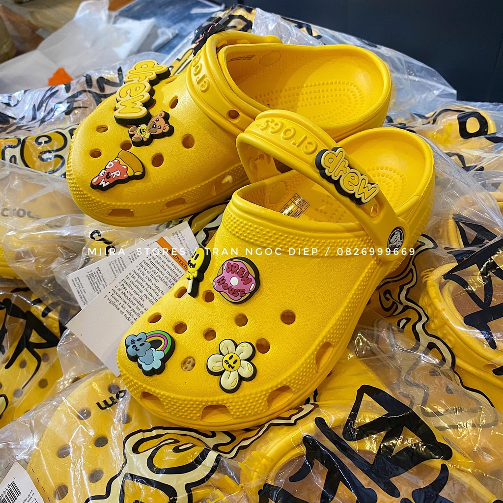 Dép xốp Crocs DREW HOUSE BEST QUALITY YELLOW - vàng