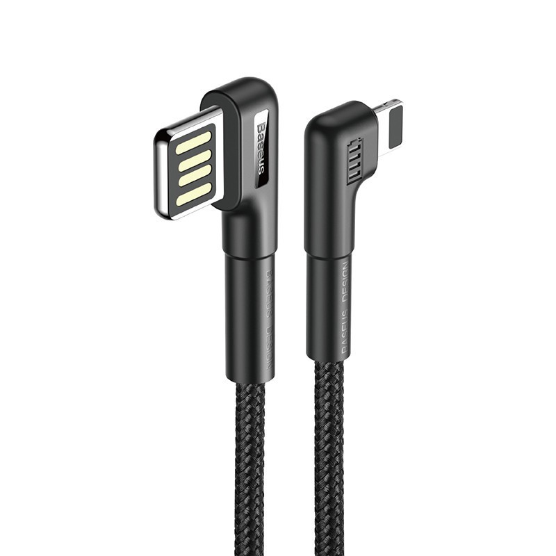 Dây cáp sạc nhanh IPhone Lightning Baseus USB 2.4A thiết kế 2 đầu góc vuông cho iPhone XR XS Max  - Dây sạc Iphone