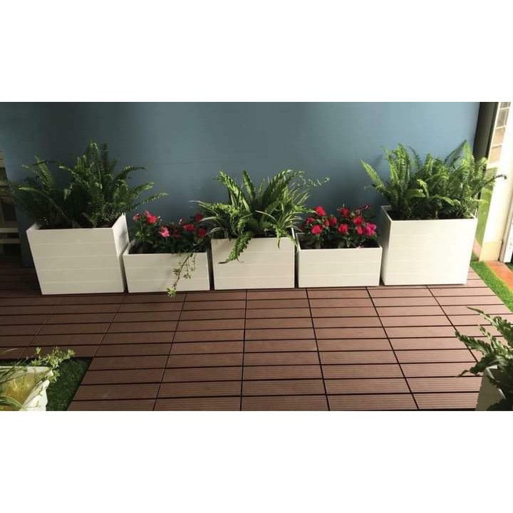 Chậu trồng cây gỗ nhựa composite 50*25*25cm