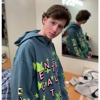 Hàng có sẵn Áo hoodie lông cừu tay dài in hình ngôi sao kanye & CPFM đơn giản
