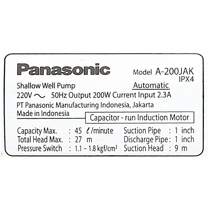 Máy Bơm Nước Tăng Áp Panasonic A-200JAK 200W