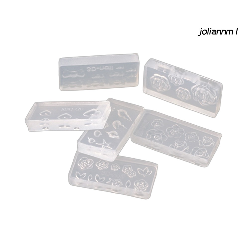 Bộ 6 khuôn acrylic làm phụ kiện trang trí móng tay nghệ thuật 3D