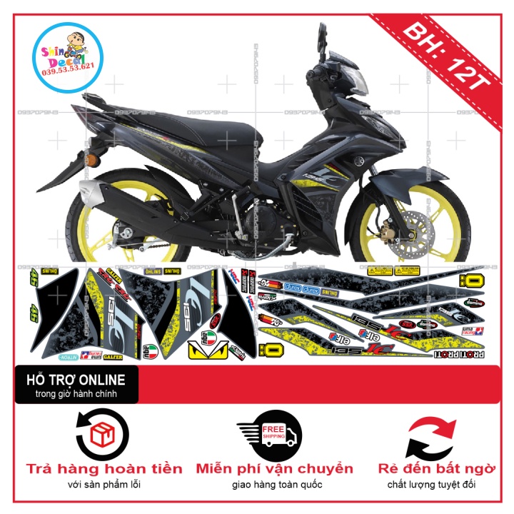 TEM RỜI EX 2011 LC 2021 DÁN XE XÁM XI MĂNG -- SHIN DECAL 2