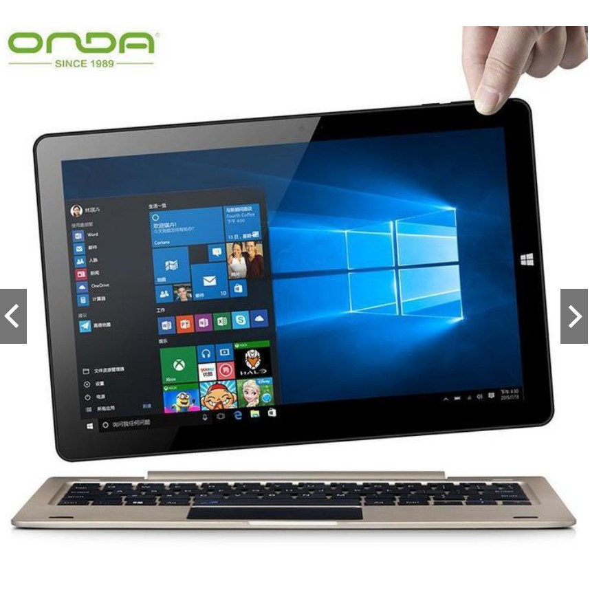 Máy tính bảng 2in1 Tablet Onda oBook20 Plus Ram 4G, 64Gb SSD , 4K Dual Win10/Android (tặng Dock, bút cảm ứng)(Bạc 64GB)