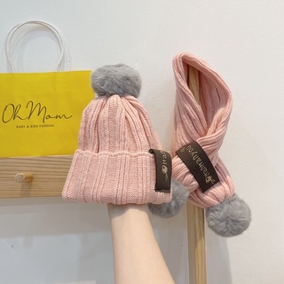 set mũ len kèm khăn quàng cổ cho bé