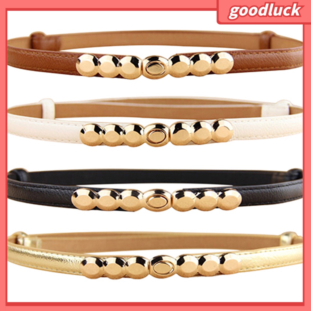 Thắt Lưng Giả Da Khóa Hợp Kim Điều Chỉnh Được Thời Trang Cho Nữ
