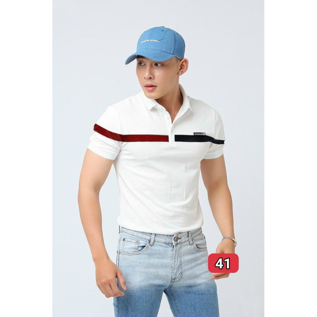Áo thun nam tay ngắn có cổ  sọc ngang ngực SIZE 45-72KG vải THUN COTTON 100% - ATN40 | BigBuy360 - bigbuy360.vn